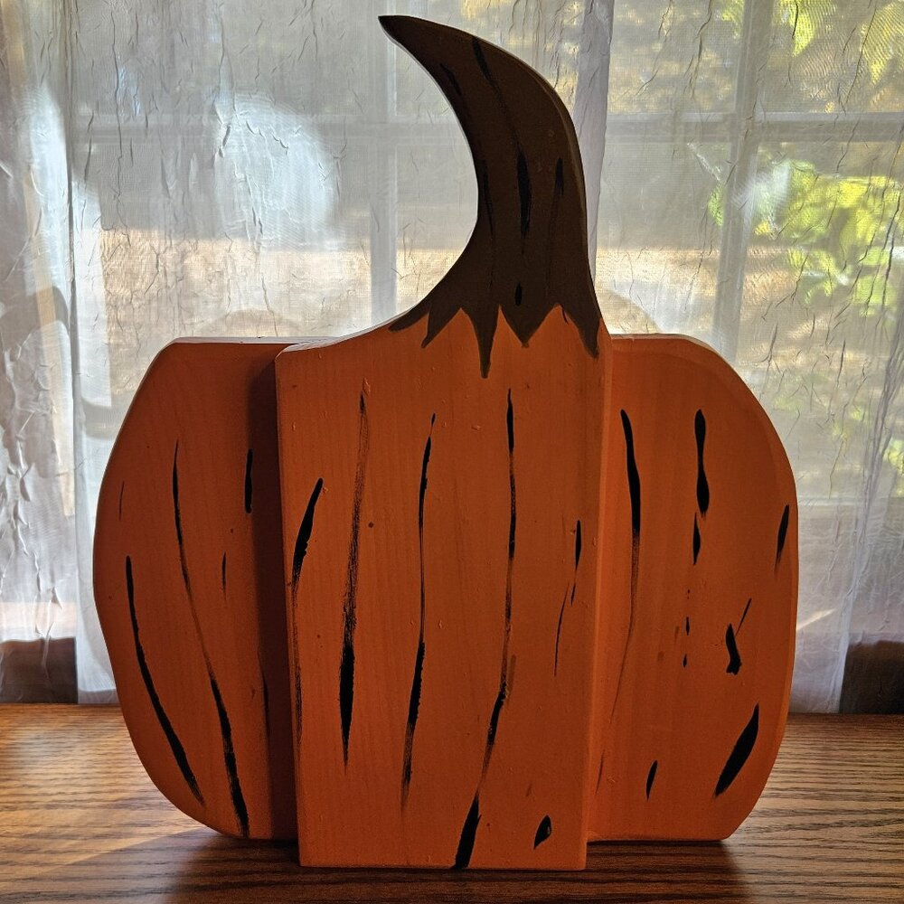 Handcrafted Wood Pumpkin 13"X15" Indoor\Outdoor Decor Halloween Thanksgiving